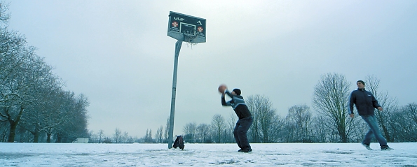Basketball in the snow