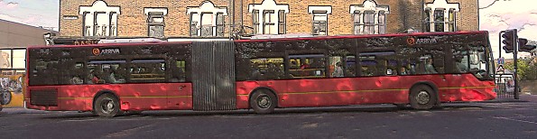 A bendy bus on route 29