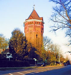 The ornately decorated Shooters Hill water tower